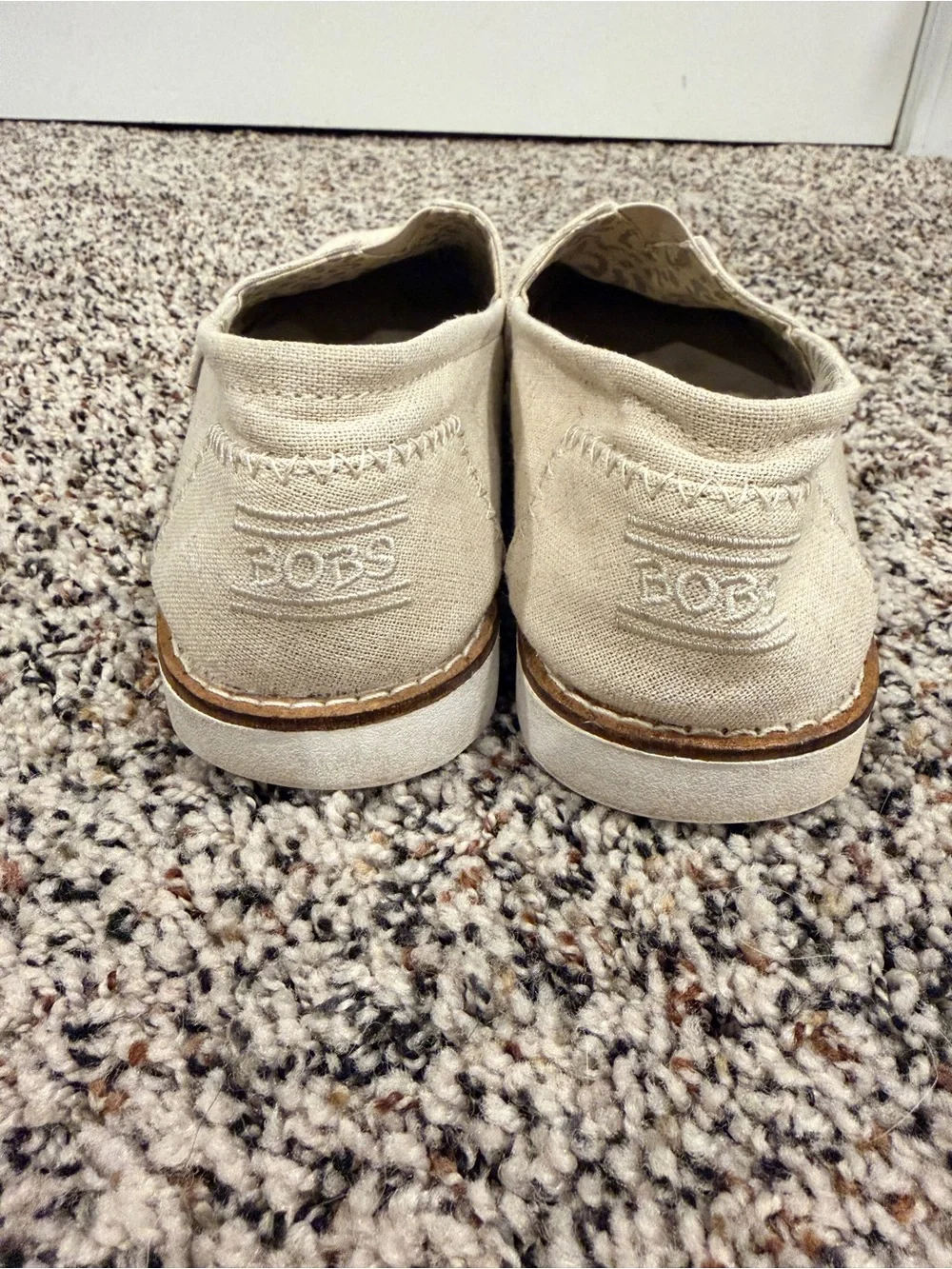 BOBS from Skechers Women's Slip-On Canvas Espadrilles in Natural Beige